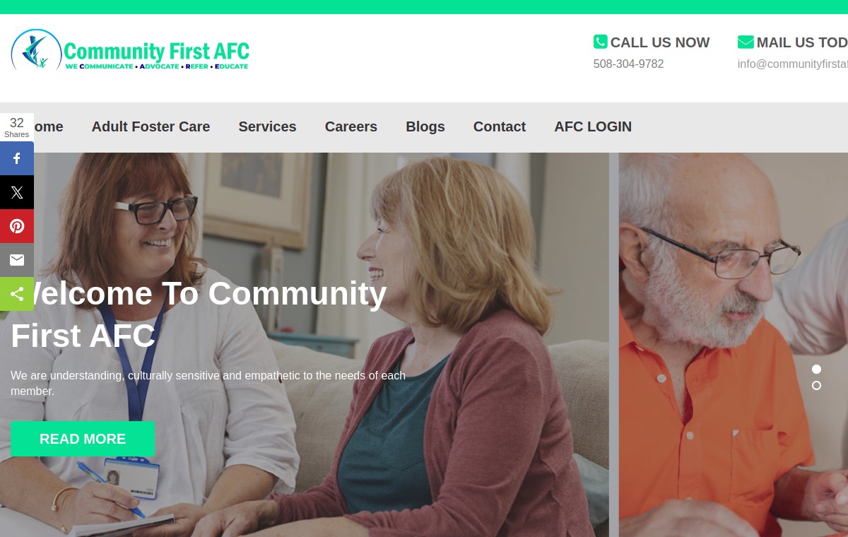 Homepage on desktop